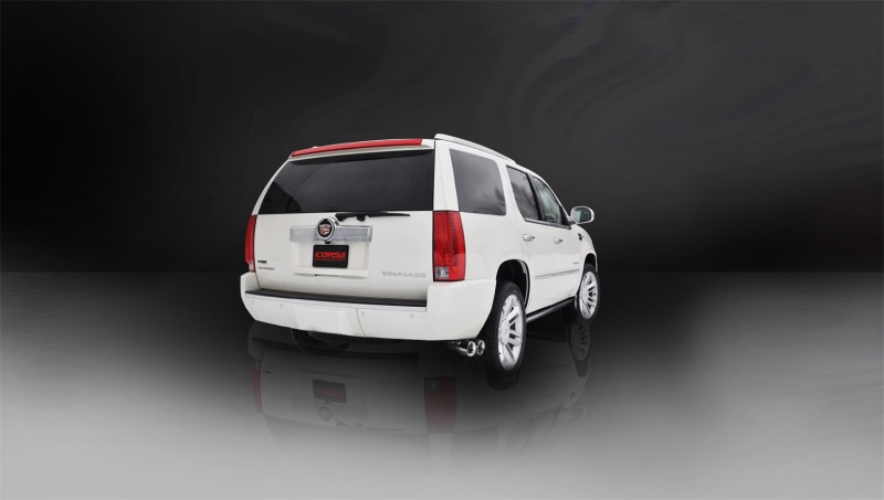Cadillac Escalade Performance Exhaust - Single Side Exit - CORSA Performance - Cat Back, Sport, Pro-Series Tips, Dual Walled, Reflective Sound Cancellation - Polished - `11-`14